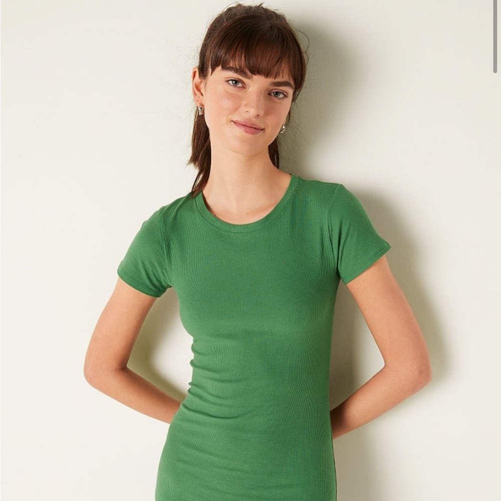 Victoria’s Secret PINK green ribbed crew neck mini dress size XXL brand new